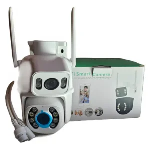 Cámara Wi-Fi doble lente 360° (una fija + una PTZ)