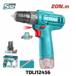 Taladro Atornillador Inalámbrico TOTAL TDLI12456 de 12V
