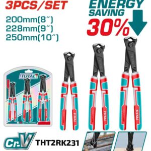 Juego de 3 Alicates de Alto Apalancamiento TOTAL THT2RK231 - Máxima Fuerza y Confort